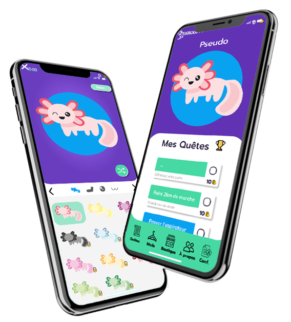 image d'axolott sur telephone